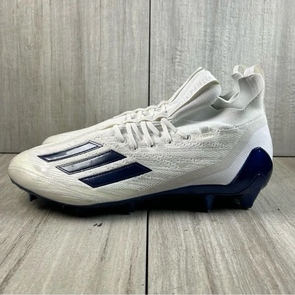 NEW Adidas Adizero Primeknit Football Cleats‎ White Navy gv9624 Mens Size 13